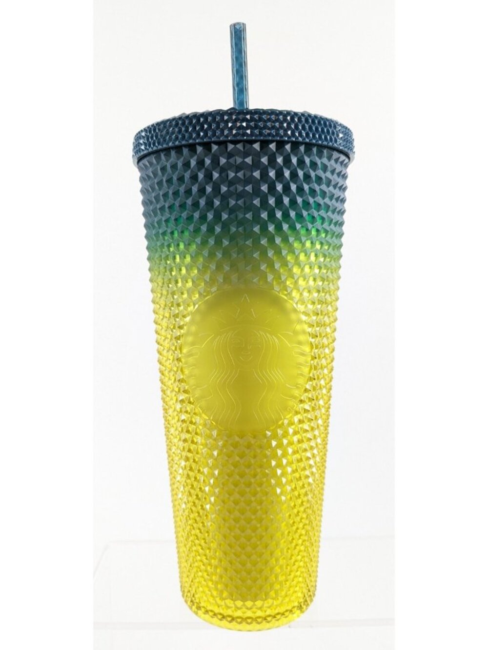 Starbucks Fall 2023 Gradient Tumbler - Lemon Yellow Blue Studded Venti 24oz Cold - Picture 2 of 7